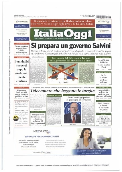 Italia oggi : quotidiano di economia finanza e politica